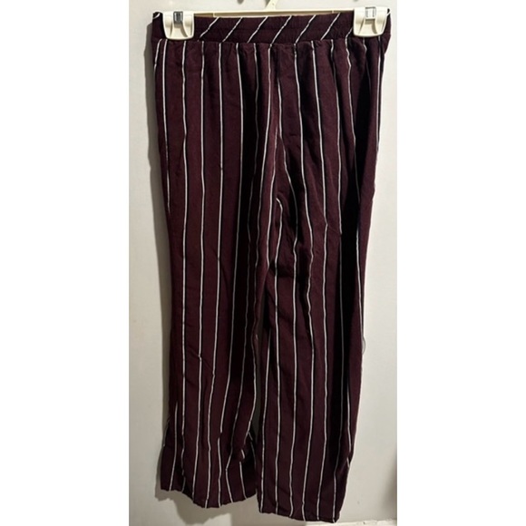 Tilly's Sky & Sparrow Striped Red/Burgundy Striped Parallel Tight Bellbottoms - Picture 10 of 15